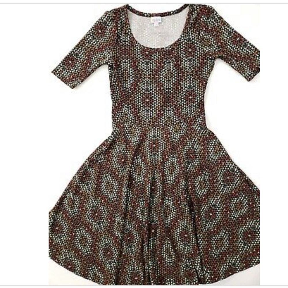 Lularoe Nicole Tribal Scroll Dress